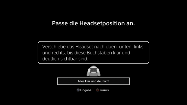 ... in dem sich auch die Position des Headsets kalibrieren lässt - nötig ist das eigentlich nicht. (Screenshot: Golem.de)