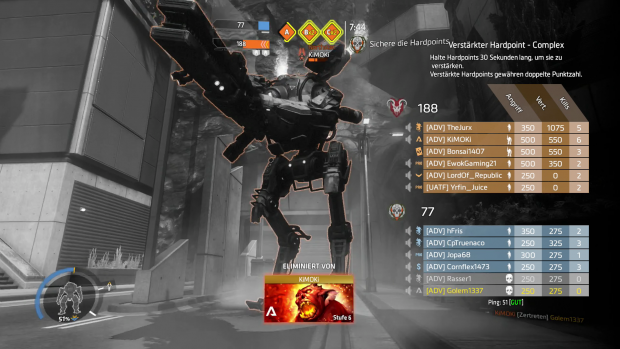 Im Mulitplayermodus hat uns ein Titan erledigt ... (Screenshot PC: Golem.de)