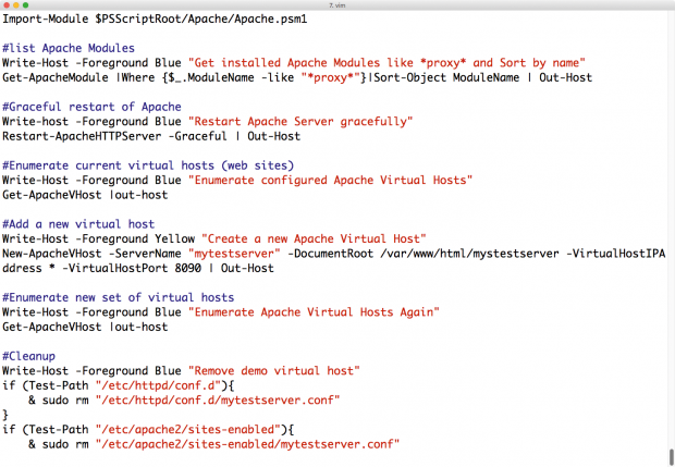  ... danach aus dem jeweiligen Shell-Skript aufrufen lassen. Wie klassische Unix-Shells beherrscht die Powershell umfangreiches Scripting. (Screenshot: Martin Loschwitz)