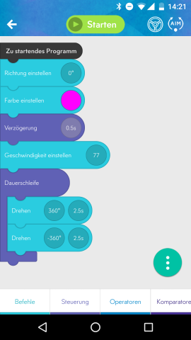 Der grafische Editor zum Programmieren (Bild: Alexander Merz/Golem.de)