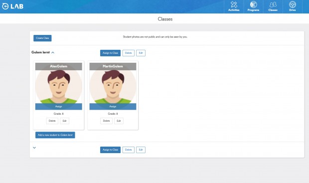 Klassenverwaltung &uuml;ber die zugeh&ouml;rige Webseite (Bild: Alexander Merz/Golem.de)