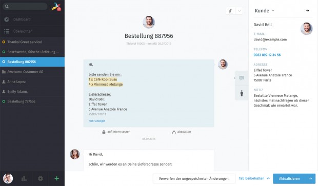 Die Helpdesk-Anwendung von Zammad (Bild: Zammad)