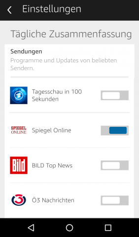 Für die Tageszusammenfassungen stehen verschiedene Quellen zur Wahl. (Screenshot: Golem.de)