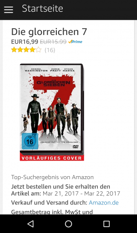 Das Bestellen der DVD "Die glorreichen Sieben" war nicht ganz einfach. (Screenshot: Golem.de)