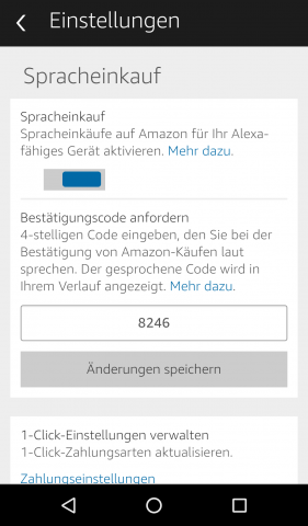 In den Einkaufseinstellungen kann eine Sicherungs-PIN vergeben werden. (Screenshot: Golem.de)