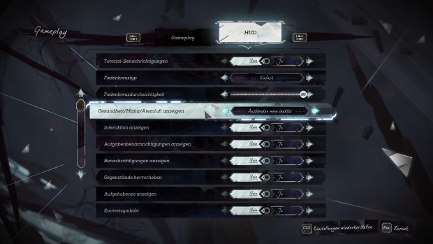 Das HUD ist detailliert anpassbar (Screenshot: Marc Sauter/Golem.de)