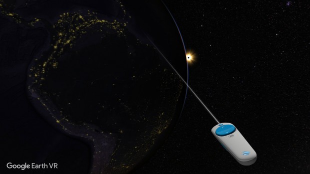 Auch bis ins All können sich Nutzer in Earth VR bewegen. (Bild: Steam/Google)