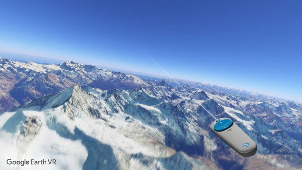 Die Richtung des Flugs gibt der Controller vor. (Bild: Steam/Google)