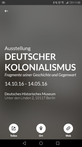 Der Eintrag der Ausstellung im Deutschen Historischen Museum (Screenshot: Golem.de)