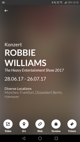 Bei Konzerten k&ouml;nnen wir direkt in den Ticketverkauf wechseln. (Screenshot: Golem.de)