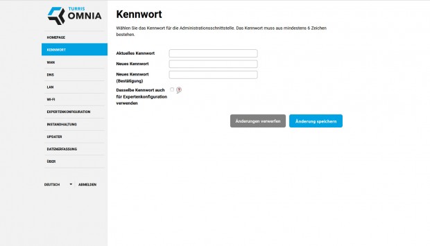 Bei der Einrichtung muss zunächst das Administratorkennwort gesetzt werden. (Screenshots: Golem.de)