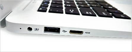 Pinebook-Anschlüsse (Bild: Pine)