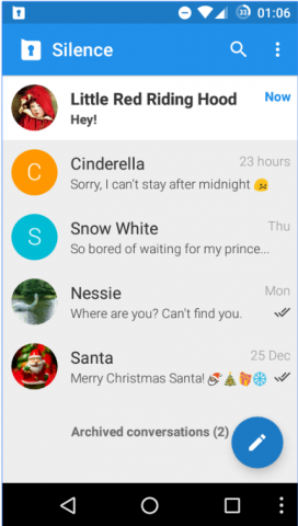 Silence bringt die Unterst&uuml;tzung f&uuml;r SMS-Verschl&uuml;sselung von Textsecure zur&uuml;ck (Bild: Silence)