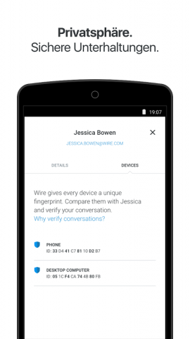 Verbindungen k&ouml;nnen an Hand von Fingerprints verifiziert werden. (Bild: Wire)