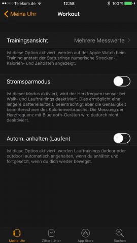 In der App l&auml;sst sich auch Auto-Pause aktivieren. (Screenshot: Golem.de)