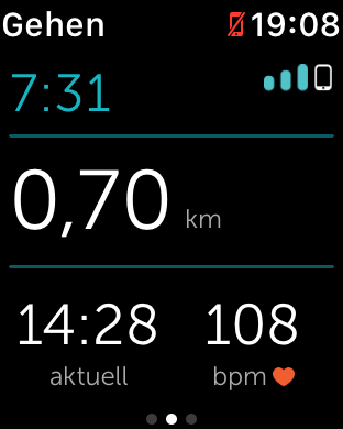 Die Trainingsansicht von Runkeeper (Screenshot: Golem.de)