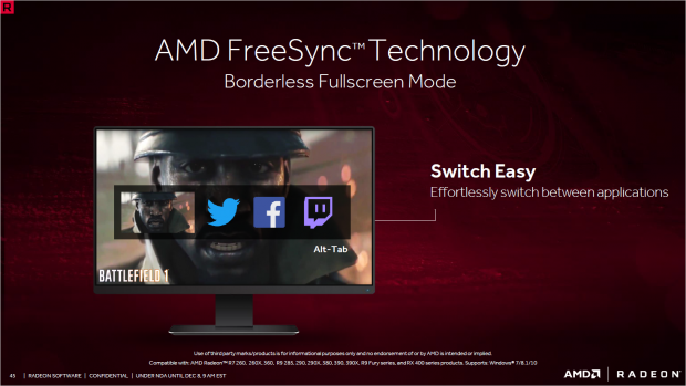 Freesync funktioniert im rahmenlosen Fenster (Bild: AMD)