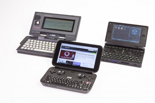 Atari Portolio (1989), GPD Win (2016) und Pandora (2010) (Foto: Martin Wolf/Golem.de)