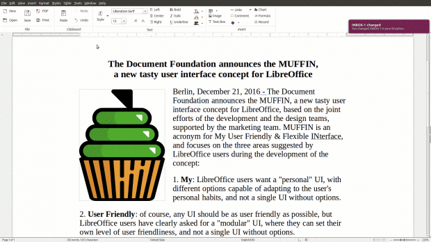 Libreoffice mit der Notebook Bar, ... (Bild: Libreoffice.org) 