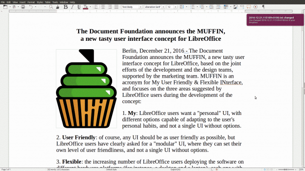 ... der Single Toolbar ... (Bild: Libreoffice.org) 