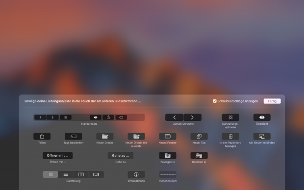 Touch Bar und Finder (Screenshot: Golem.de)