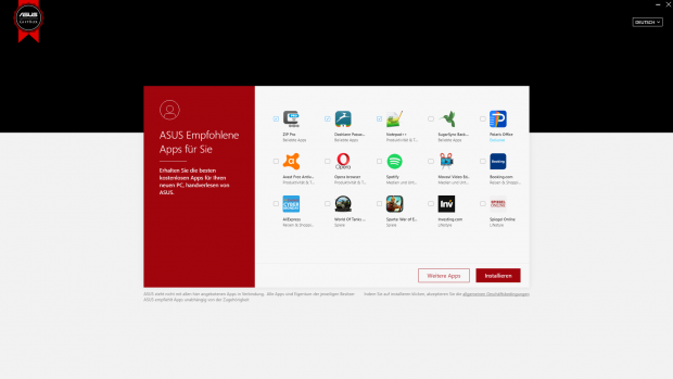 ... die Giftbox von Asus. Die schl&auml;gt sogar die Installation eines zweiten Virenscanners vor. (Screenshot: Golem.de)