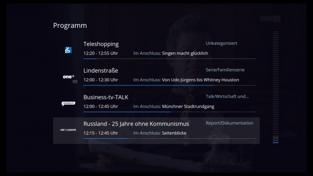Der EPG von Waipu TV auf dem Fire TV (Screenshot: Golem.de)