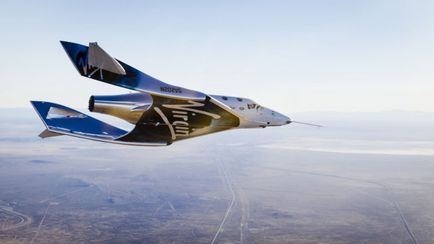 VSS Unity kam dann im Gleitflug zur Erde zurück. (Foto: Virgin Galactic)