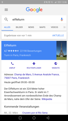 Ein kleiner Vermerk weist darauf hin, dass es sich um eine vorgemerkte Suche handelt. (Screenshot: Golem.de)