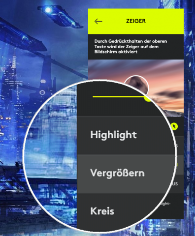 Die Bildschirmlupe vergrößert den Bereich um den Mauszeiger. (Screenshot: Oliver Nickel/Golem.de)