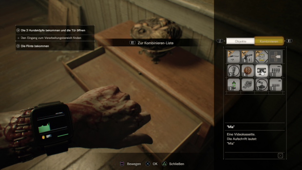 Das Inventar ist mitsamt der Gesundheitsanzeige sehr einfach gehalten. (Screenshot: Golem.de)