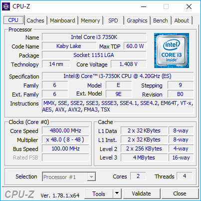 Unser 7350K schafft nur 4,8 GHz stabil. (Screenshot: Golem.de)