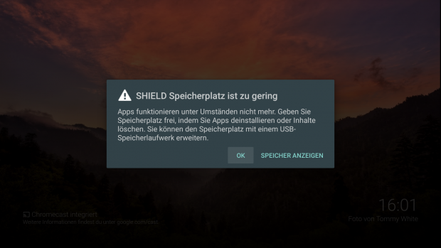 Die internen 16 GByte reichen nur für ein größeres Spiel. (Screenshot: Golem.de)