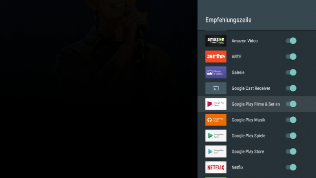 Eigentlich sollen auch Amazon und Netflix Inhalte im Empfehlungsbereich anzeigen, das passiert aber nicht. (Screenshot: Golem.de)