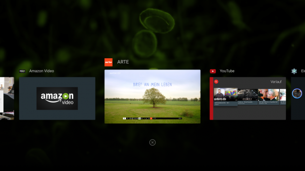 Android TV hat eine Task-Übersicht erhalten. (Screenshot: Golem.de)