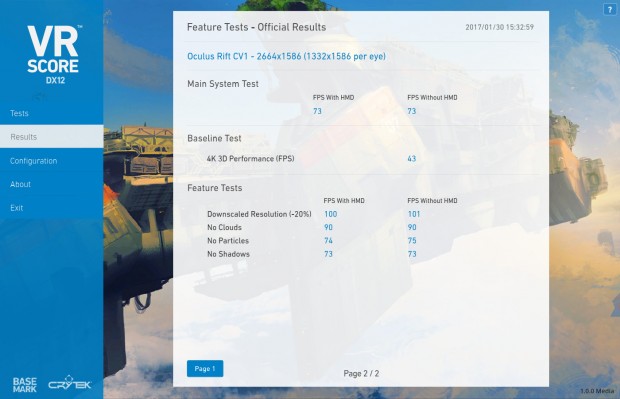 VRScore unter D3D12 mit einer Radeon RX 480 (Screenshot: Golem.de)