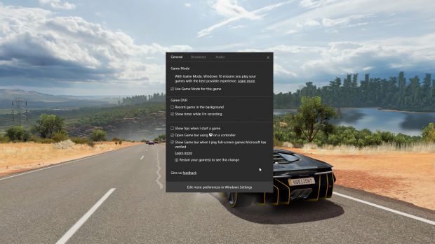 Game Mode im Spiel (Screenshot: Microsoft)