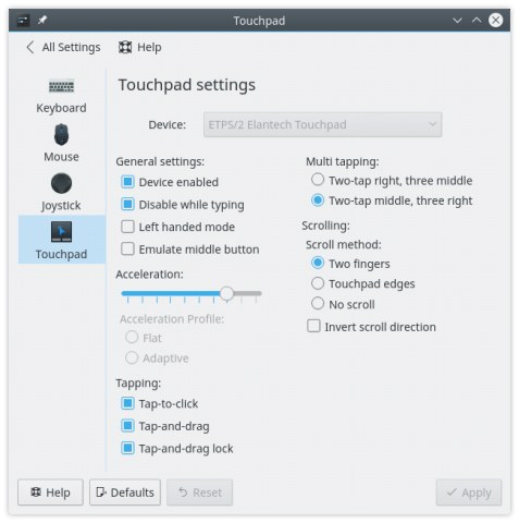 Touchpad-Konfiguration unter Wayland (Bild: KDE - CC-BY 3.0)