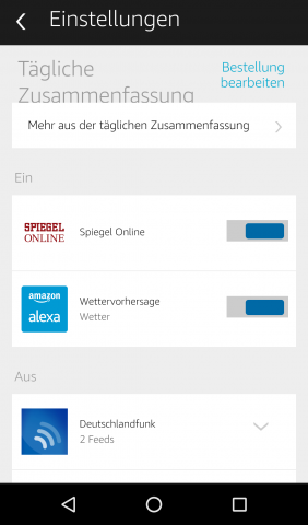 Für die Tageszusammenfassungen stehen verschiedene Quellen zur Wahl. (Screenshot: Golem.de)