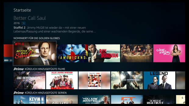 Keine optische Unterscheidung mehr zwischen Filmen und Serien, beide Inhalte erscheinen im Querformat.(Screenshot: Golem.de)