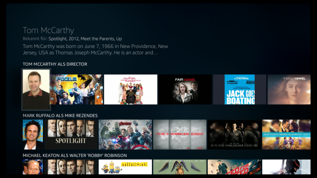 Unterhalb der Filmdetails gibt es Angaben zur Besetzung. (Screenshot: Golem.de)