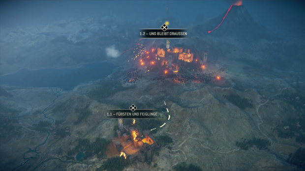 Im Solomodus folgen wir den Kapiteln auf einer Karte. (Screenshot: Golem.de)