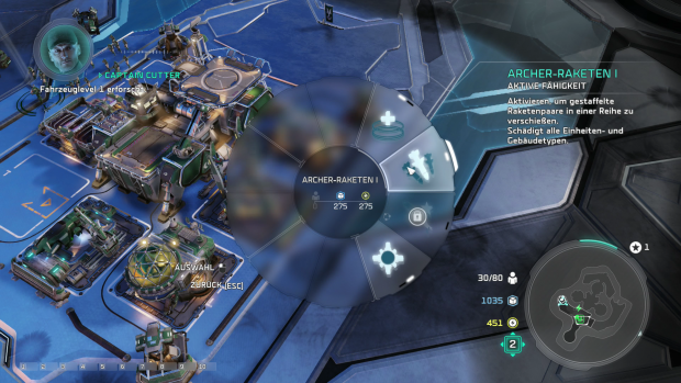 Über ein Kreismenü rufen wir Spezialangriffe auf. (Screenshot: Golem.de)