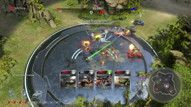 Im Blitz-Modus sind vier unserer Karten eingeblendet. (Screenshot: Golem.de)