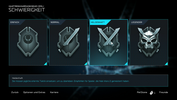 Die Schwierigkeitsgrade in der Übersicht. (Screenshot: Golem.de)