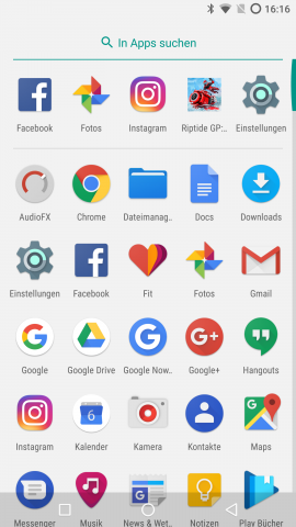 Die App-Übersicht des Pixel-Launchers (Screenshot: Golem.de)