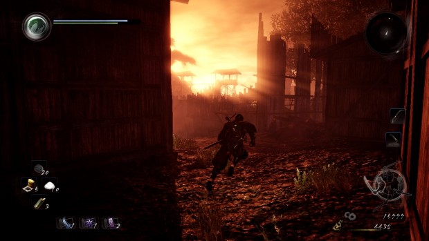 Meist ist es in Nioh sehr finster. Nur selten gibt es schöne Sonnenuntergänge wie diesen.