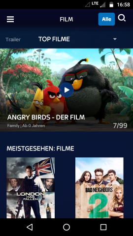 Filmrubrik in der Sky-Ticket-App (Screenshot: Golem.de)