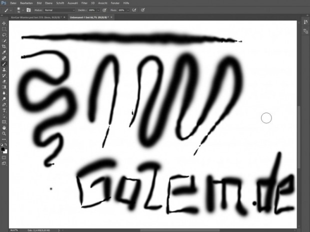 In Adobe Photoshop kann der druckempfindliche Stift mit großer Wirkung verwendet werden. (Screenshot: Oliver Nickel/Golem.de)