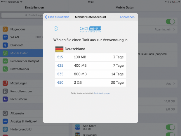Gigsky (Screenshot: Golem.de)